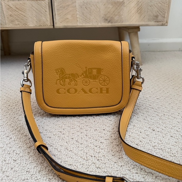Coach Mustard Yellow Leather Crossbody Bag - Picture 2 of 10